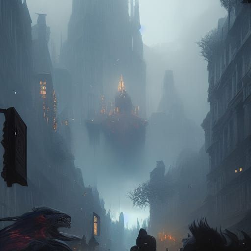 Dark Fantasy Masterpiece in Hyperdetailed Concept Art
