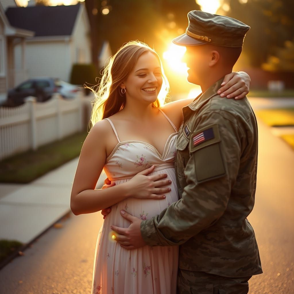 Warm Reunion in Golden Light