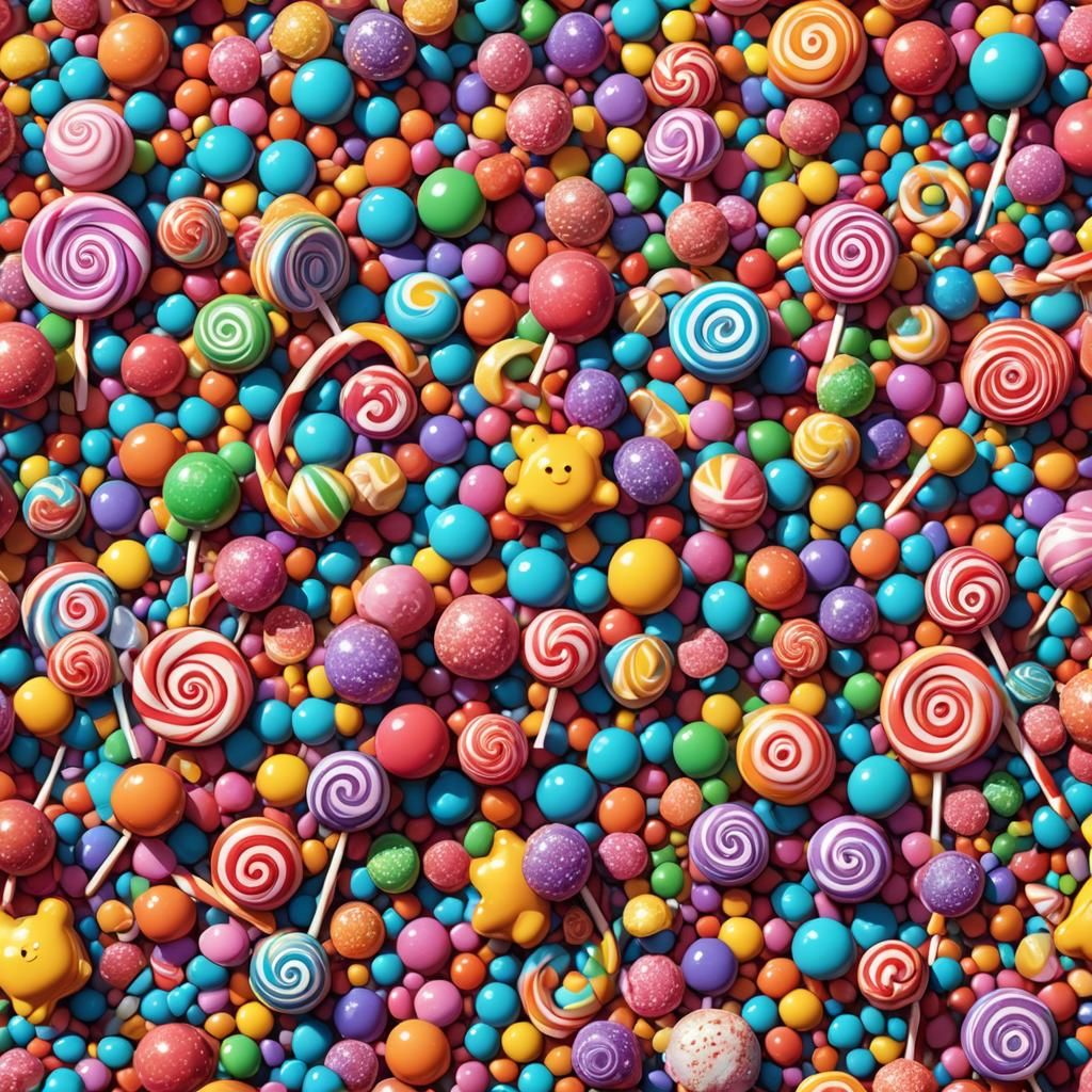 Immortals Lounging in Whimsical Candyland in Candy Art