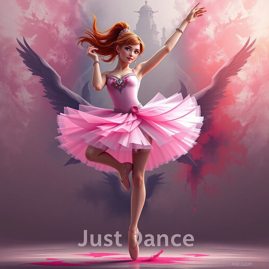 Ballerina in Pink Dress Dances: Fantasy Concept Art