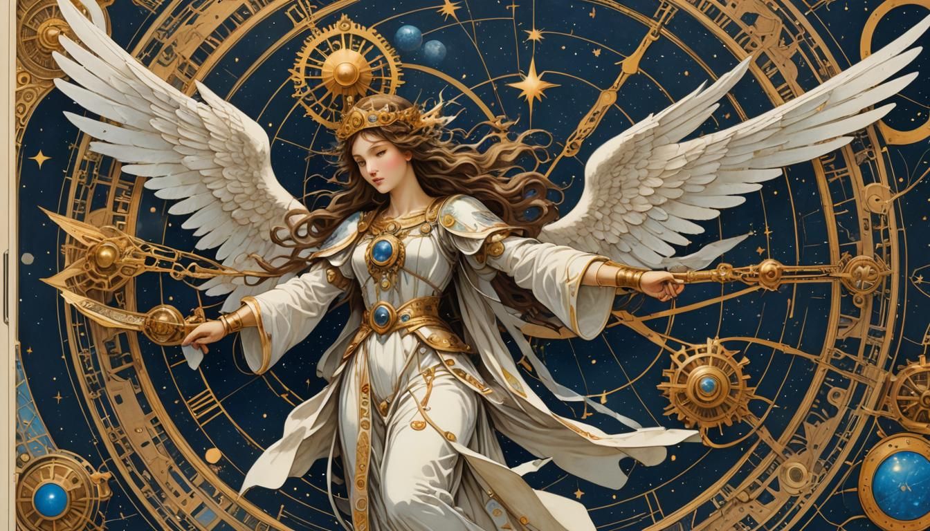 Angel Princess of Galactic Liberty in Art Nouveau Style