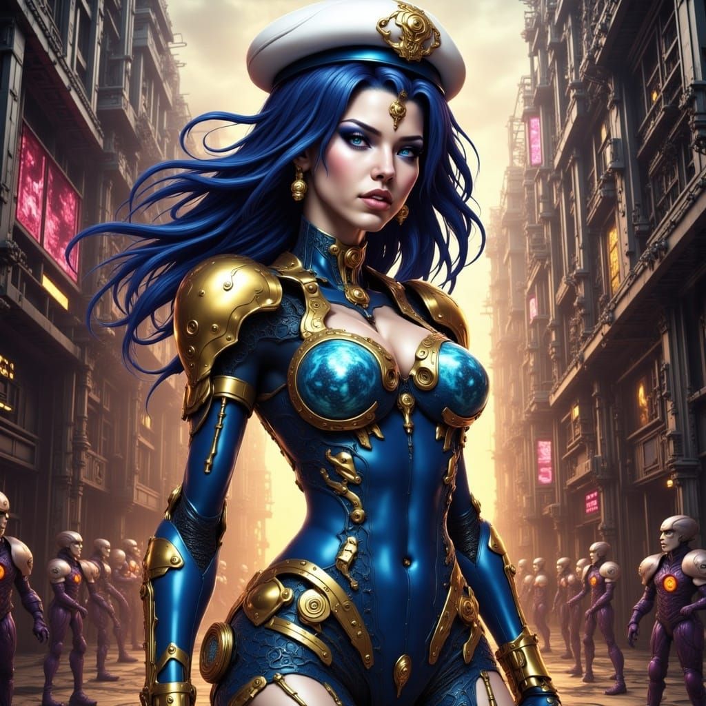 Caitlyn Kiramman in Dark Comic Style Fight Pose