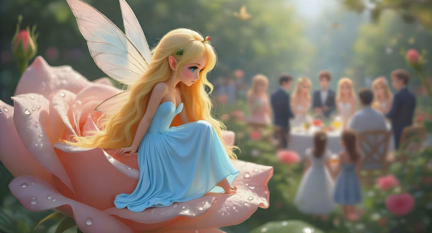 Fairy Observes Garden Party in Anime Style