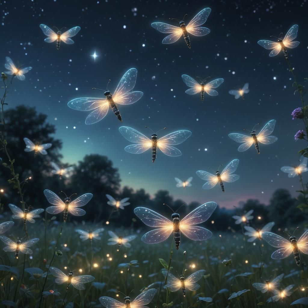 Dazzling Glittering Night Sky with Fairies in 8K