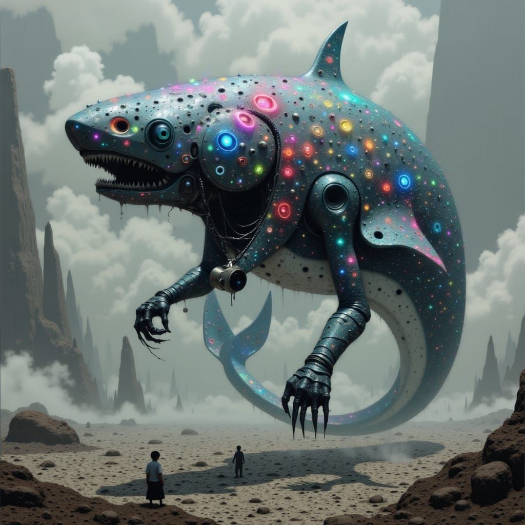 Shark Embodies Strength in Biomechanical Style