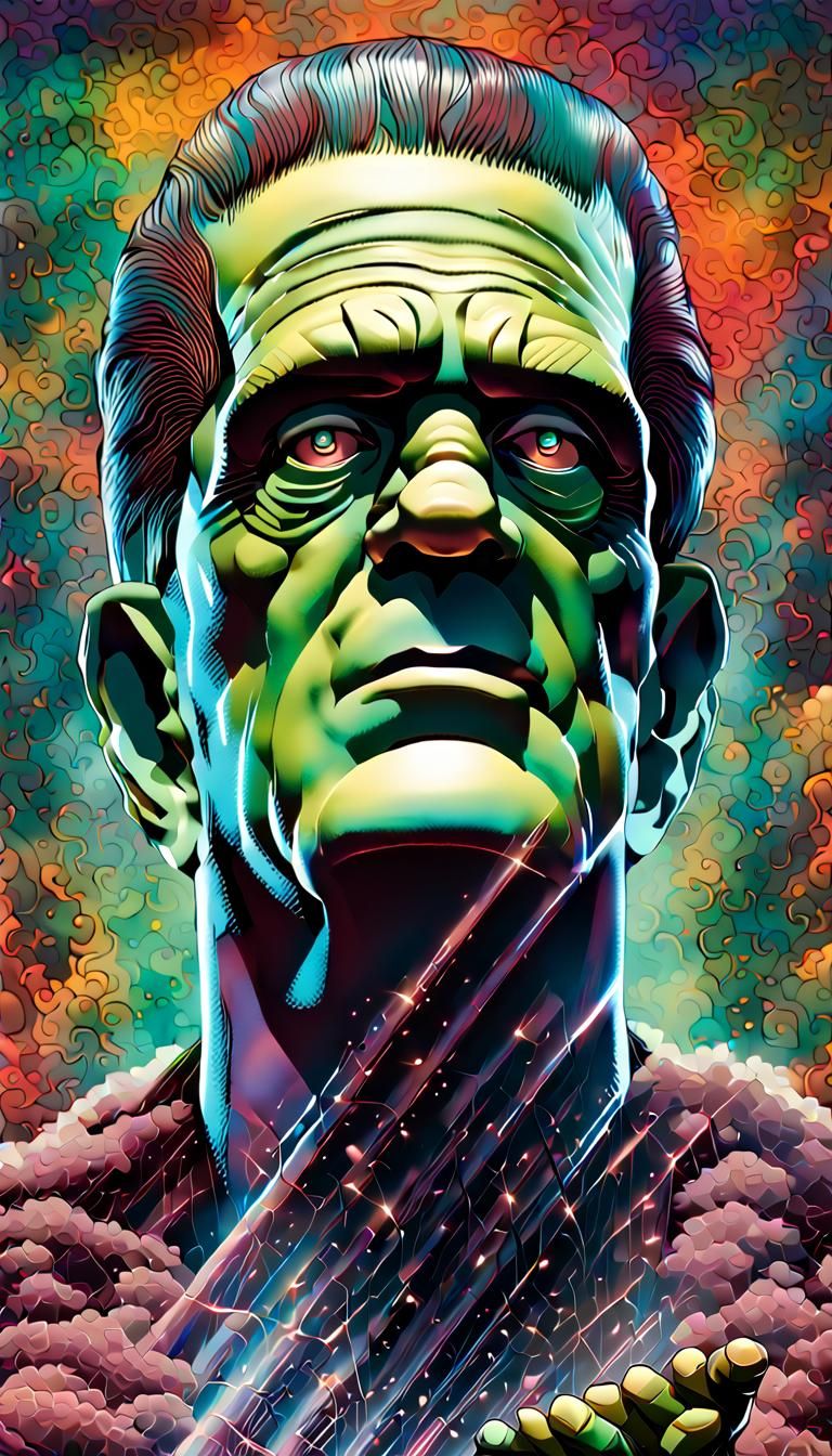 Frankenstein Syndrome: A Technicolor 3D Illustration