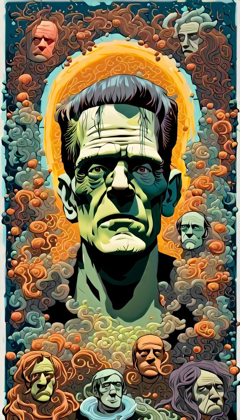 Frankenstein's Syndrome: Vivid 3D Digital Illustration