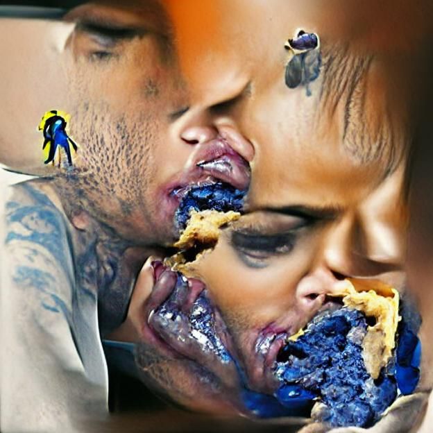 Abstract Blueberry Pie Interaction: AI Interpretation