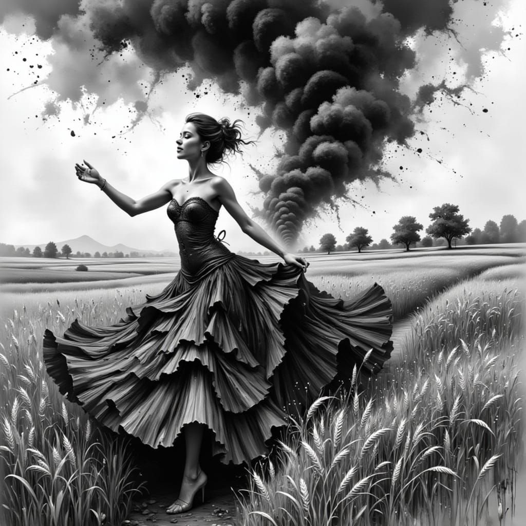 Dancing in a wheat field just before tornedo