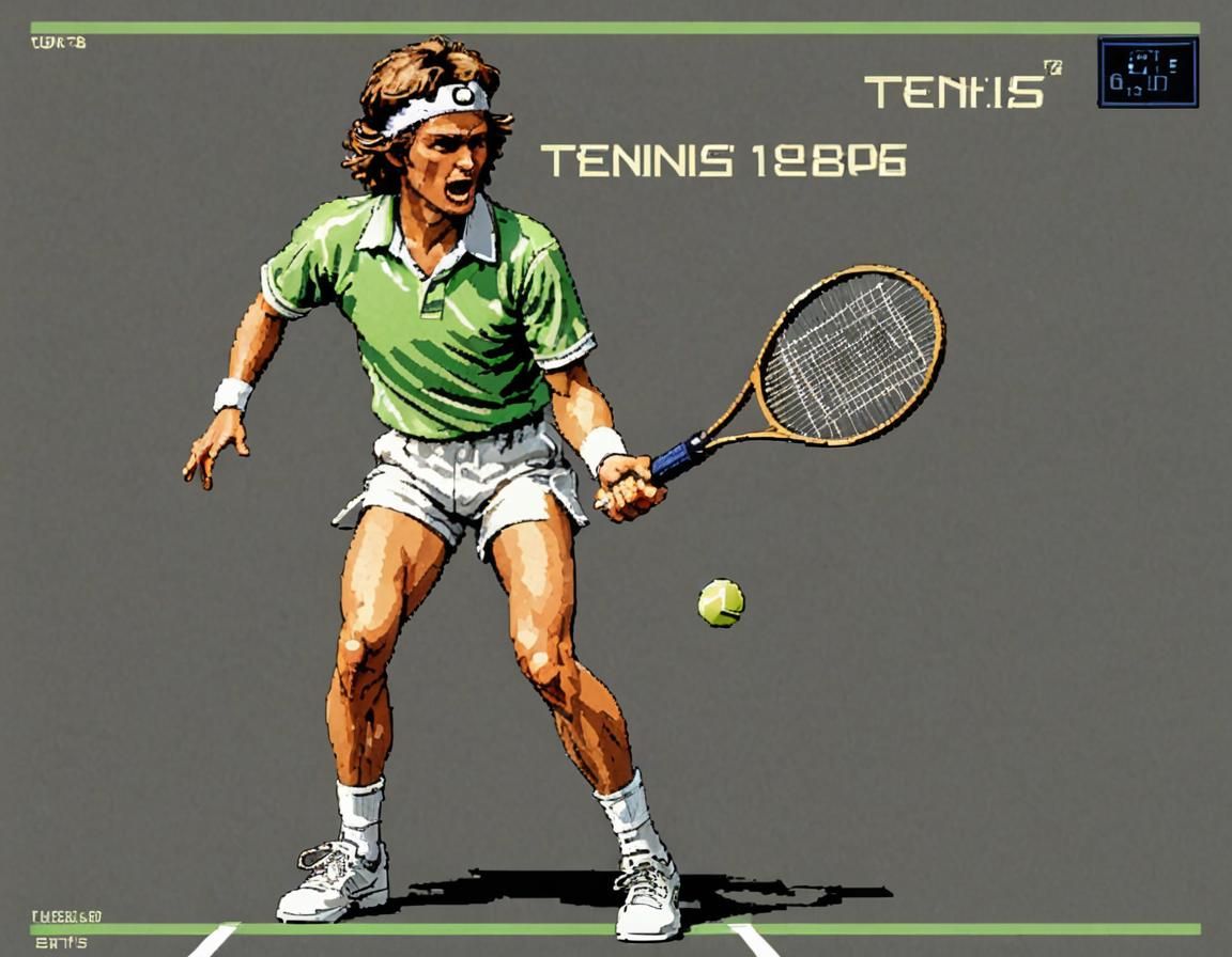 8-bit Tennis Player on Commodore 64 Loading Screen