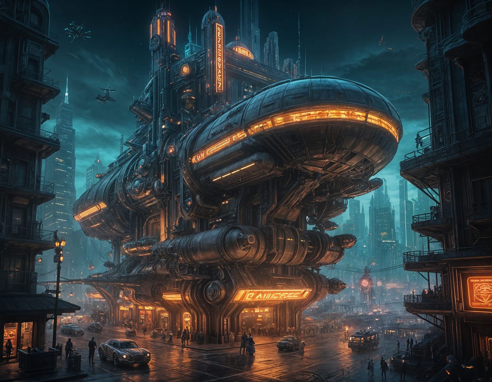 Futuristic Art Deco Cityscape Masterpiece