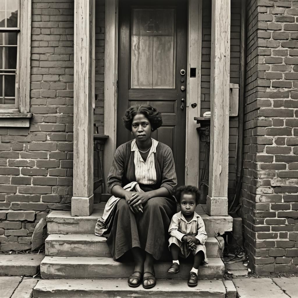 Depression Era Black Woman and Child in New Orleans