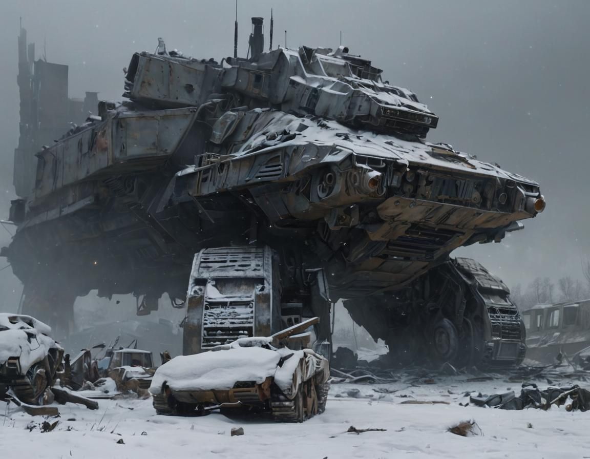 Abandoned Battleground in a Frozen Wasteland