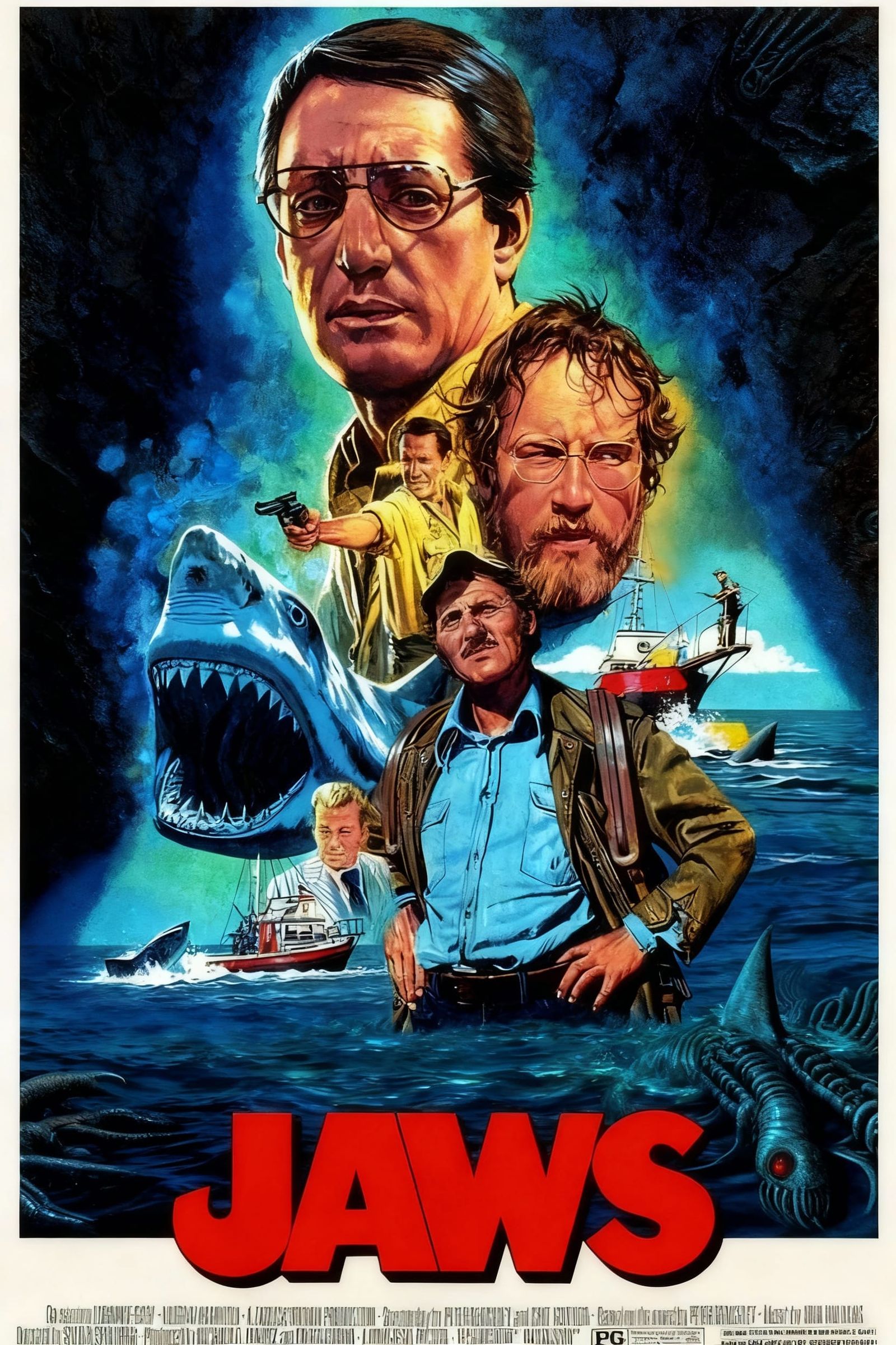 Jaws Movie Poster: Shark Attack Thriller