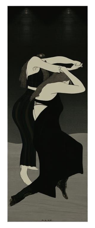 Mystical Women in Charcoal Poster Art Style