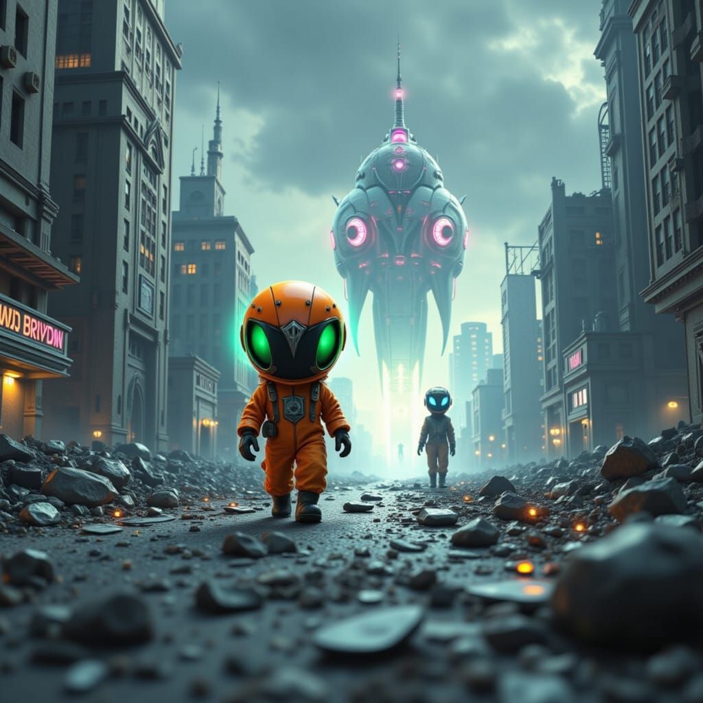 Chibi Alien Explores Post-Apocalyptic World in Vibrant Color...