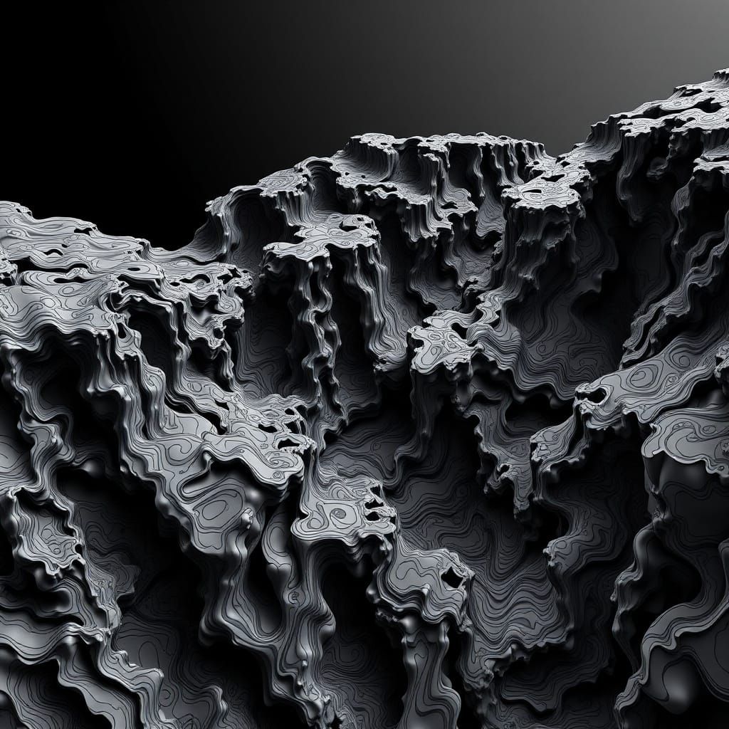 Fractal Cliffs in Cyberpunk Vibe