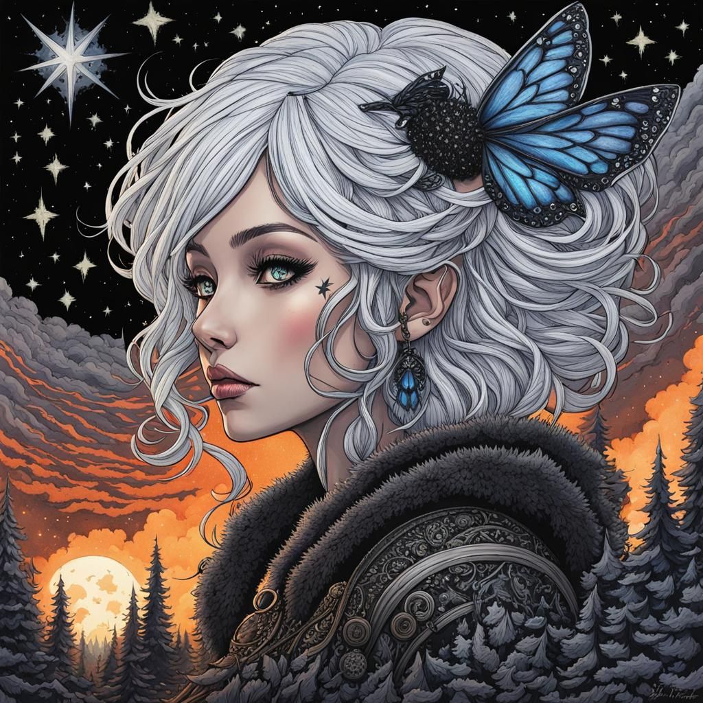 Silver Haired Fairy in Star Cloud Forest