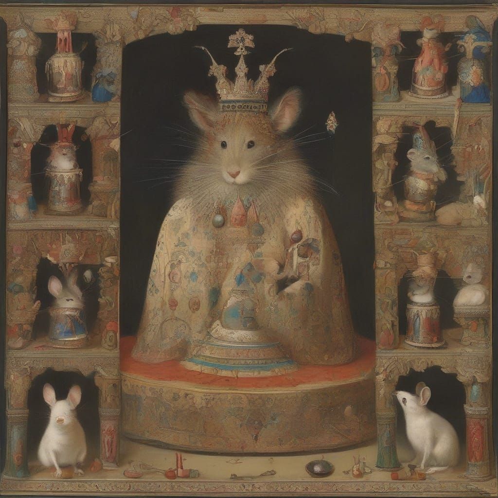 Mice Adorned with Royal Crowns and Tiaras