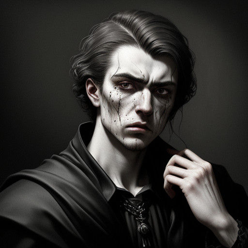 Sorrowful Youth in Baroque Style