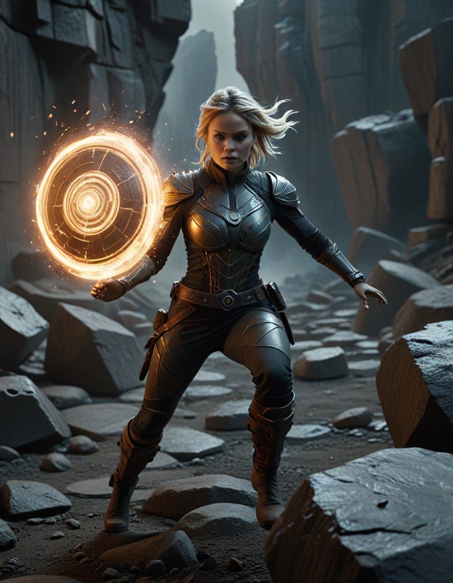 Actress as Terra Levitates Rocks, Creates Stone Shields