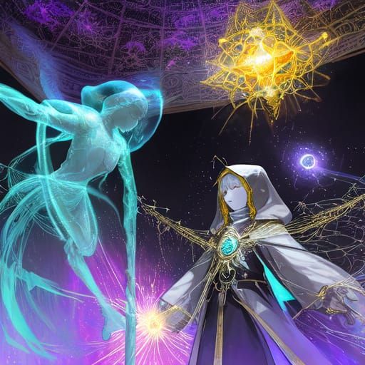 Mystical Templar Monks Contemplate Sacred Geometry and Golde...