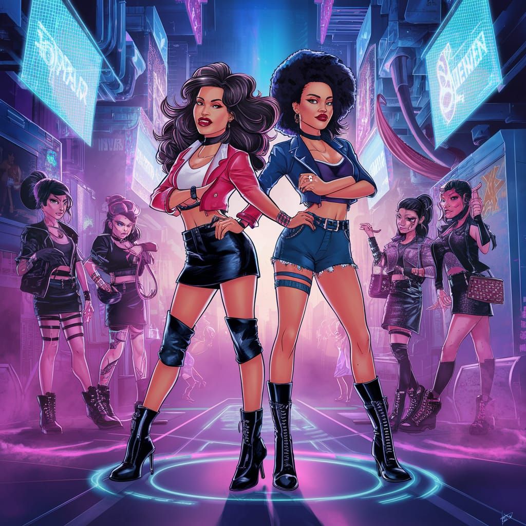 Vibrant Illustration of FOOPA STAR and GENNY WITH THE HENNY