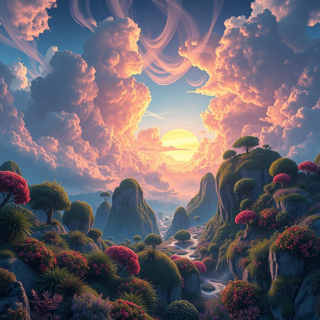 Dreamland: A Vibrant, Surreal World in Cyberpunk Style