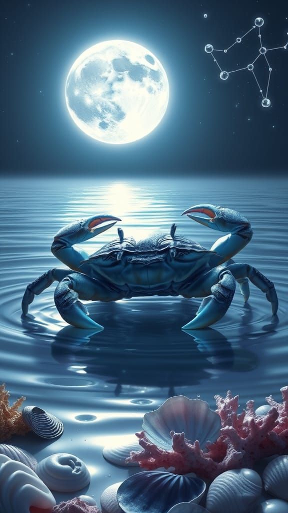 Glowing Lunar Crab in Fantasy-Realism Style