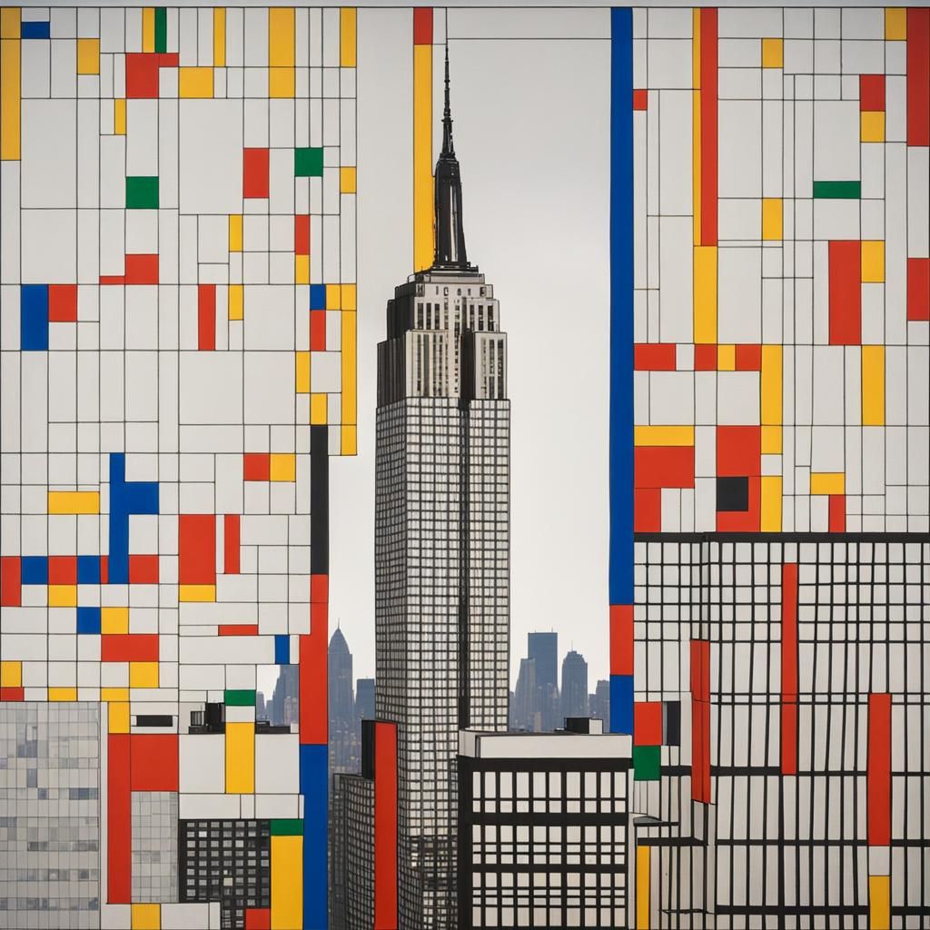 Empire State Building: Abstract Geometric Composition