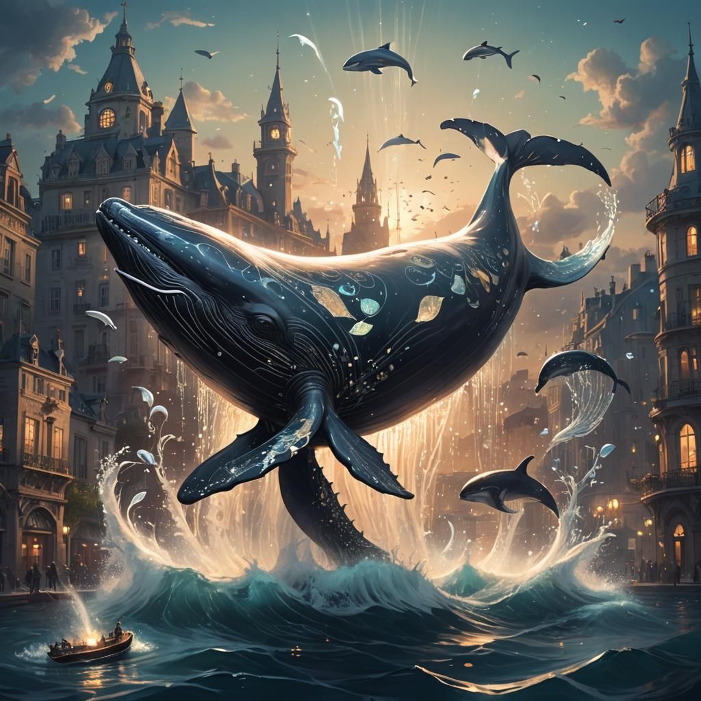 Whale City: Surrealist Concept Art