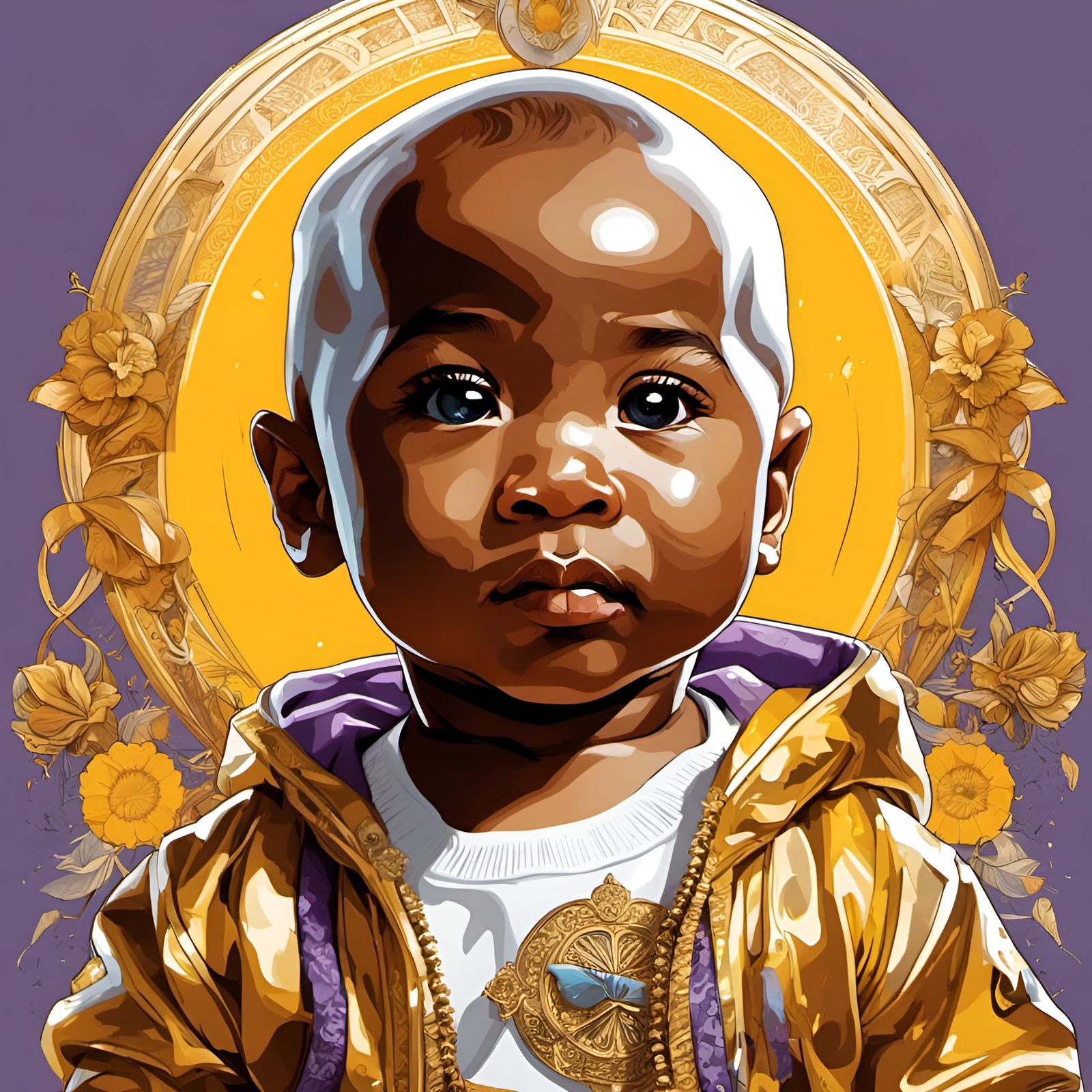 Chibi Baby Portrait Inspired by Kobe Bryant