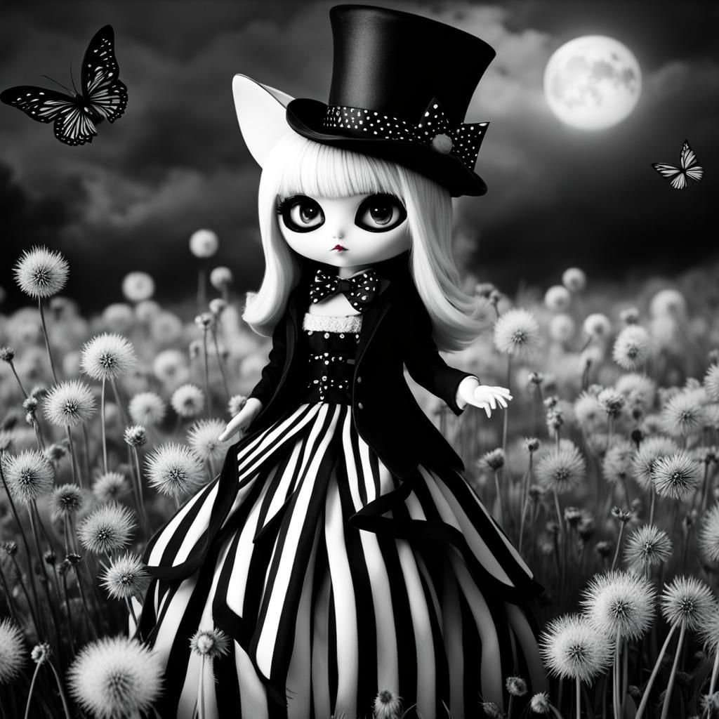 Chibi Goth Doll as Mad Hatter in Dark Fantasy