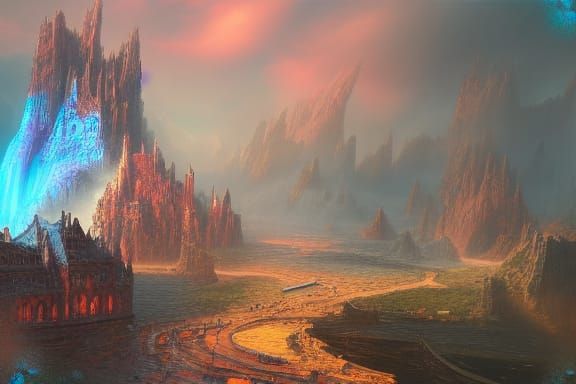 Fantastical Matte Painting with Intricate Details