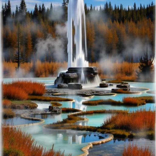 Erupting Geyser Generated by AI