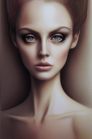 Beautiful Female Portrait in Nicolette Ceccoli Style