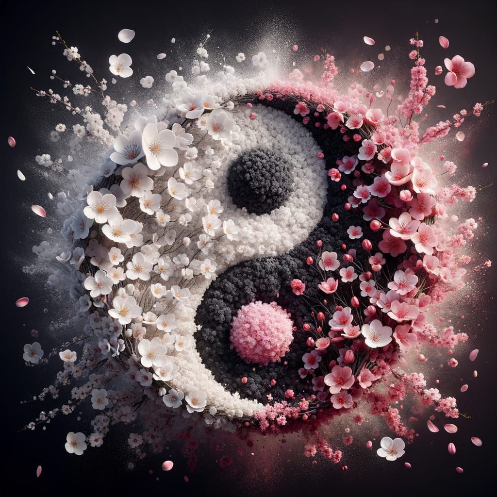 Cherry Blossom Yin and Yang Harmony