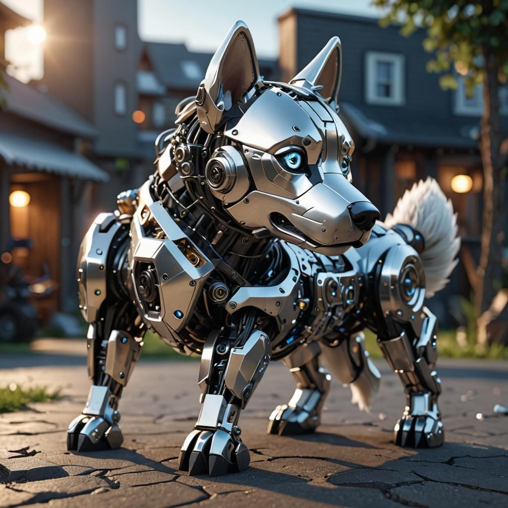 Cybernetic Husky dog