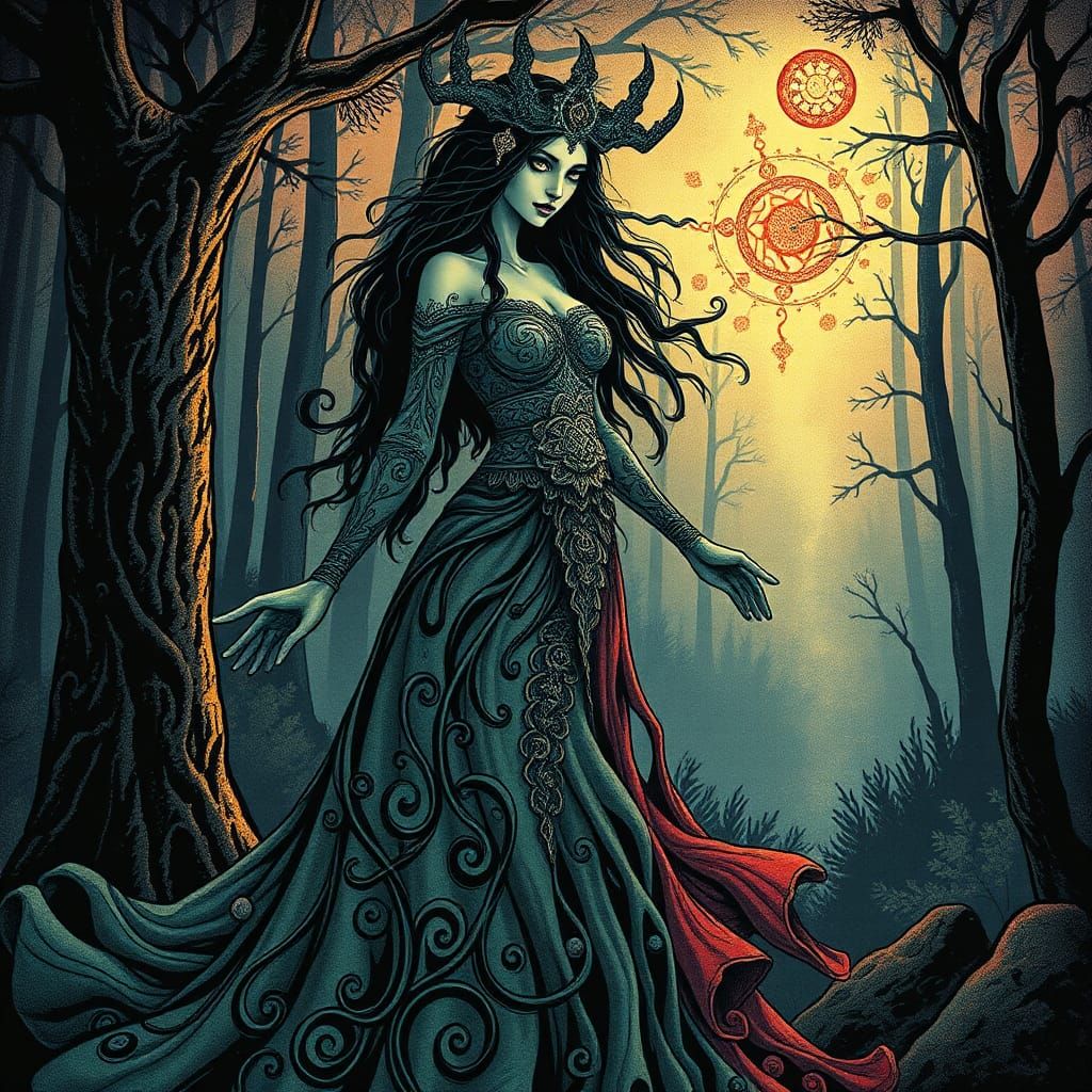 Eldritch Maiden in Psychedelic Kalevala Forest
