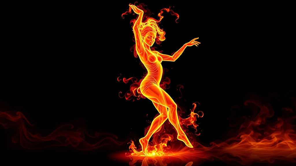 Fiery Dancer: A Flame-Sculpted Vision in HDR