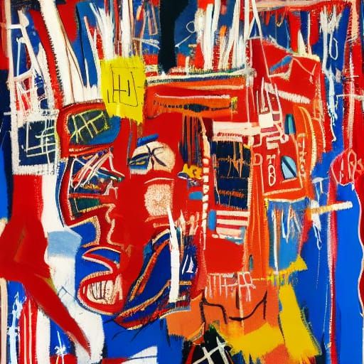 Trump Flags and Crowns in Expressionist Style