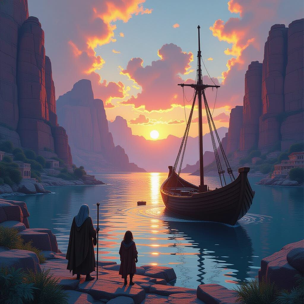 Detailed Biblical Scene as Matte Painting