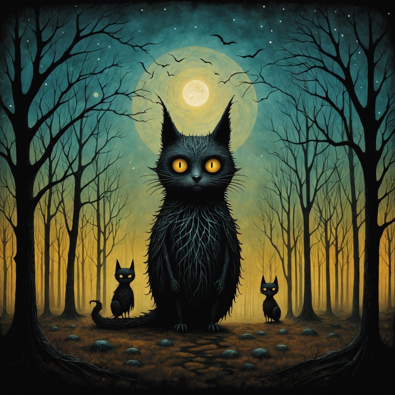 Surreal Grimdark Scene in Gothic Style