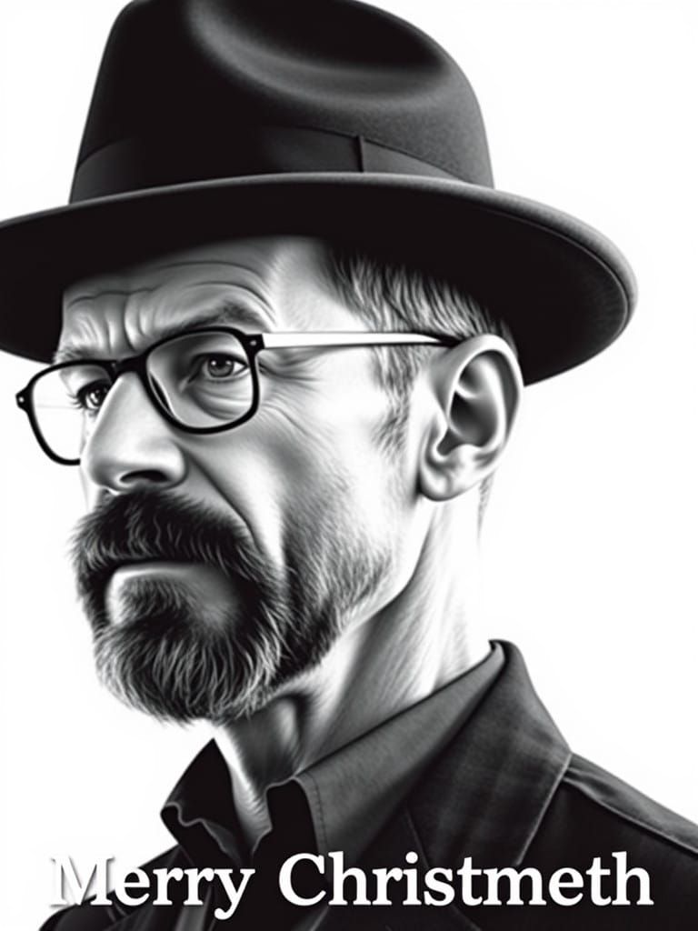 Bryan Cranston as Walter White in Minimalist Holiday Portrai...