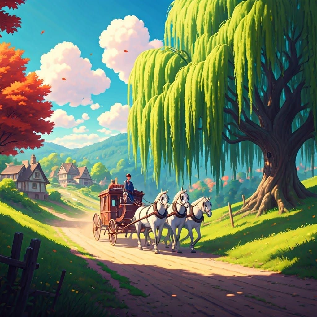 Charming Victorian Village Amidst Maple Trees and Rolling Hi...