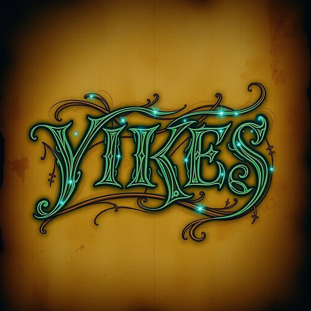 Mystical Typography Scroll with Glowing Runes and Parchment ...