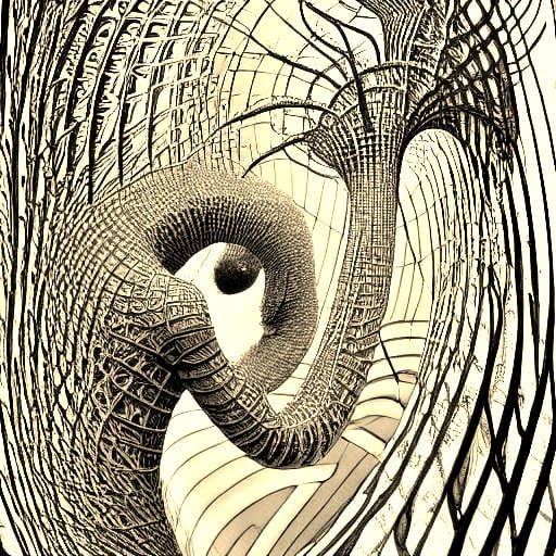 Ballet Dancer Sculpture in Alcohol Ink Style