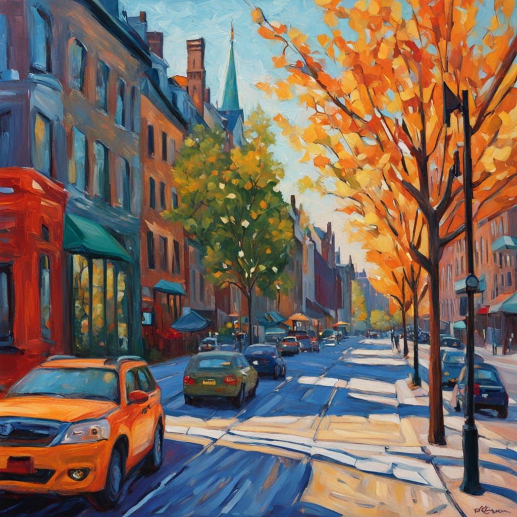 Ottawa Cityscape in Neo-Impressionist Style