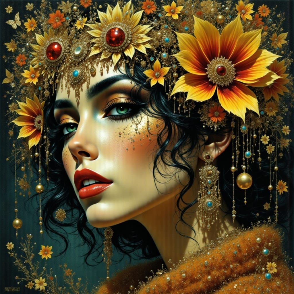 Surreal Feline Gods in a Golden Hour Landscape