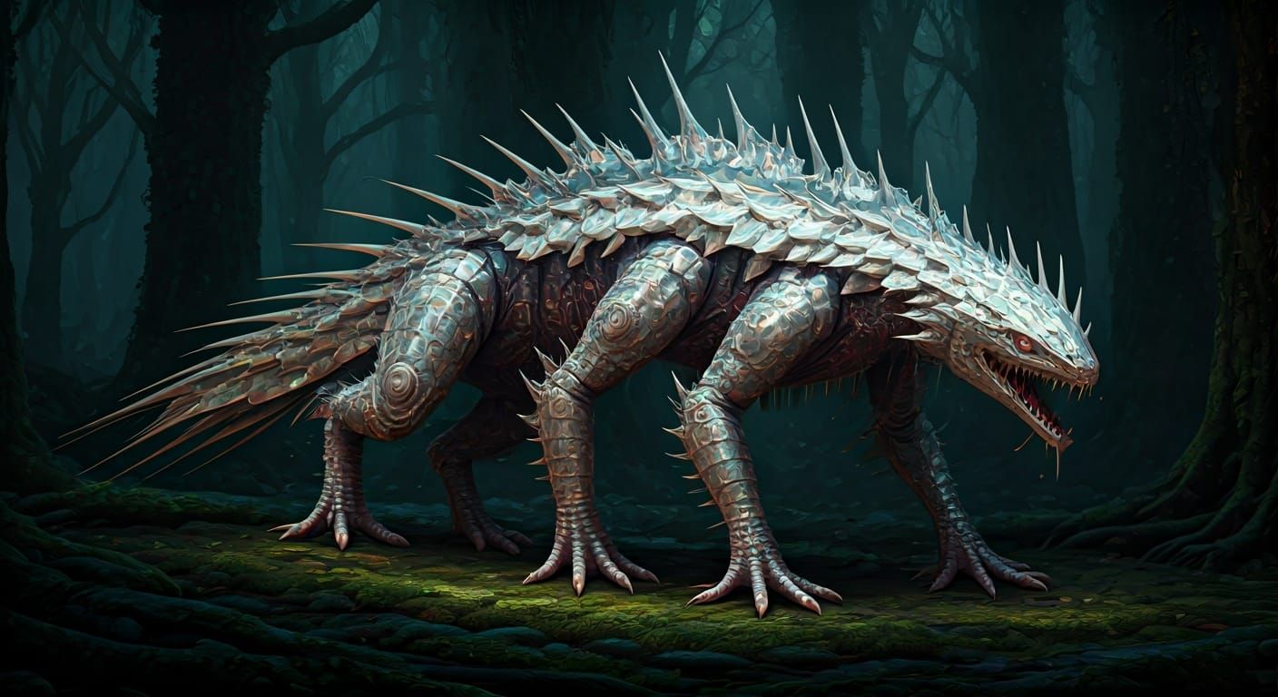 Iridescent Sliver Creatures in Mystical Forest